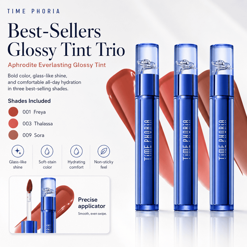 Trio de teintes à lèvres brillantes best-sellers