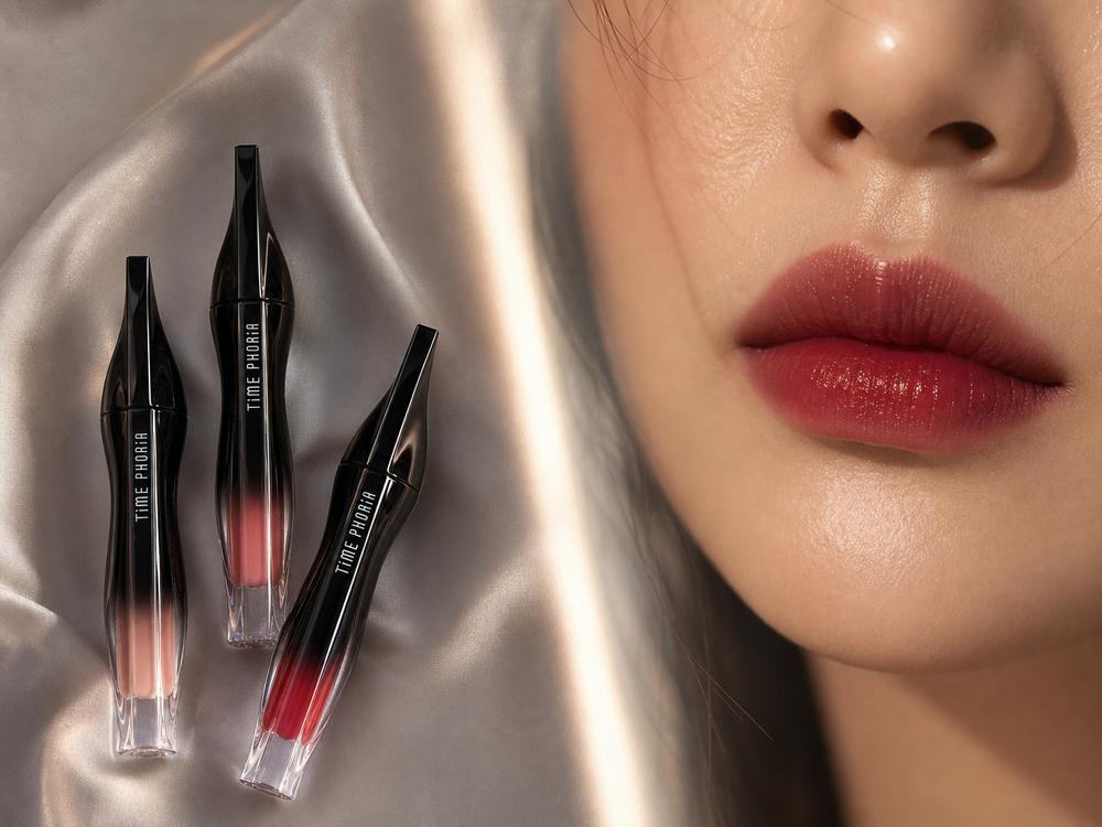 Applying Stellar Dust Lip Stain in shade 09 ENIGMA for a long-lasting glossy lip finish