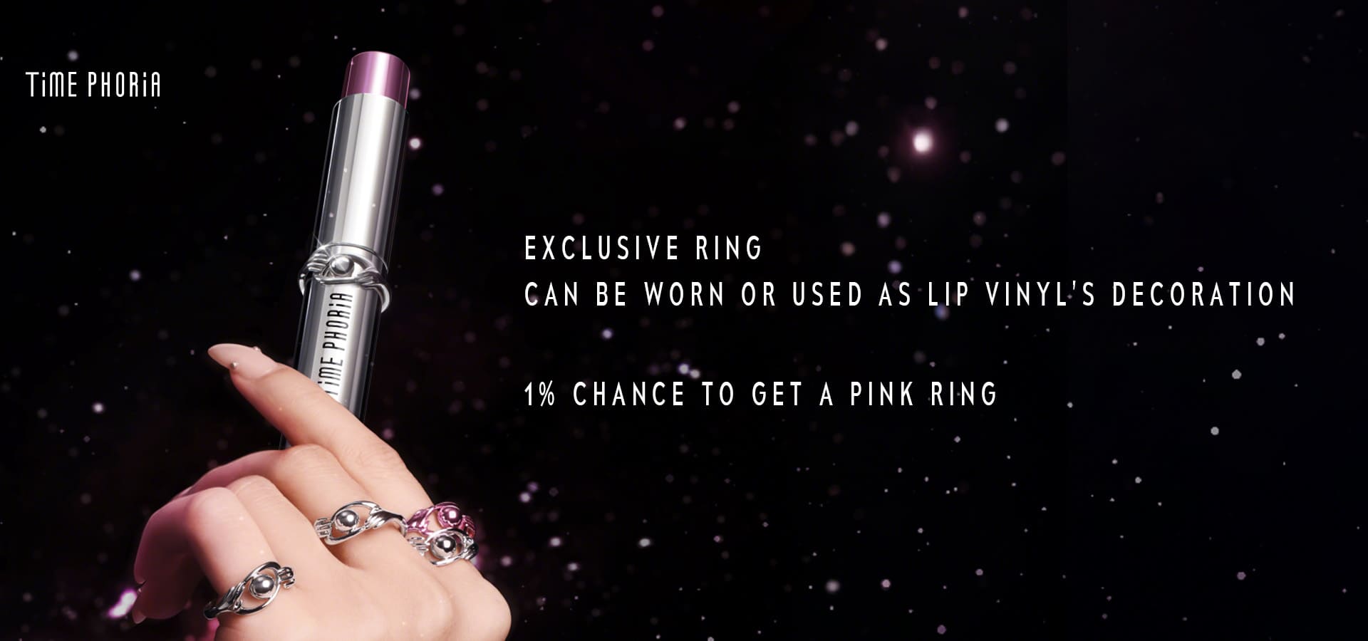 Timephoria ultra stay-color lip vinyl with an exclusive ring 
