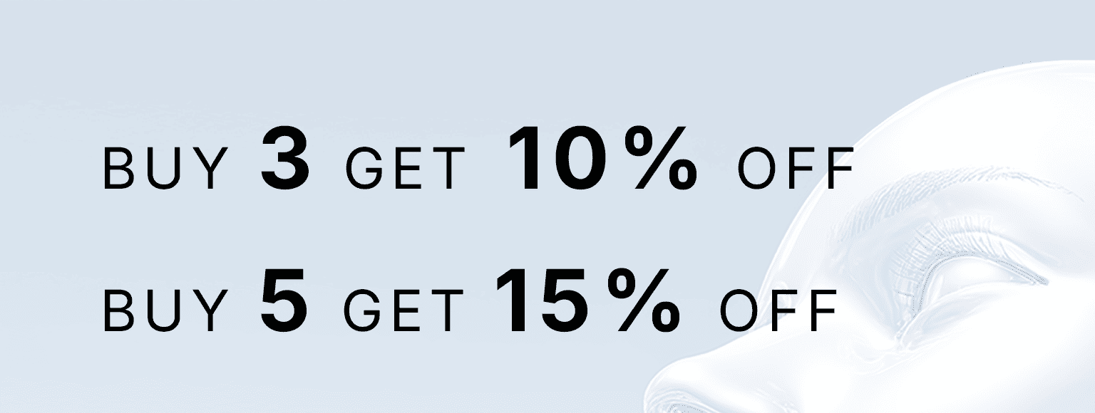 Compra 3 y ahorra un 10%; compra 5 y ahorra un 15%